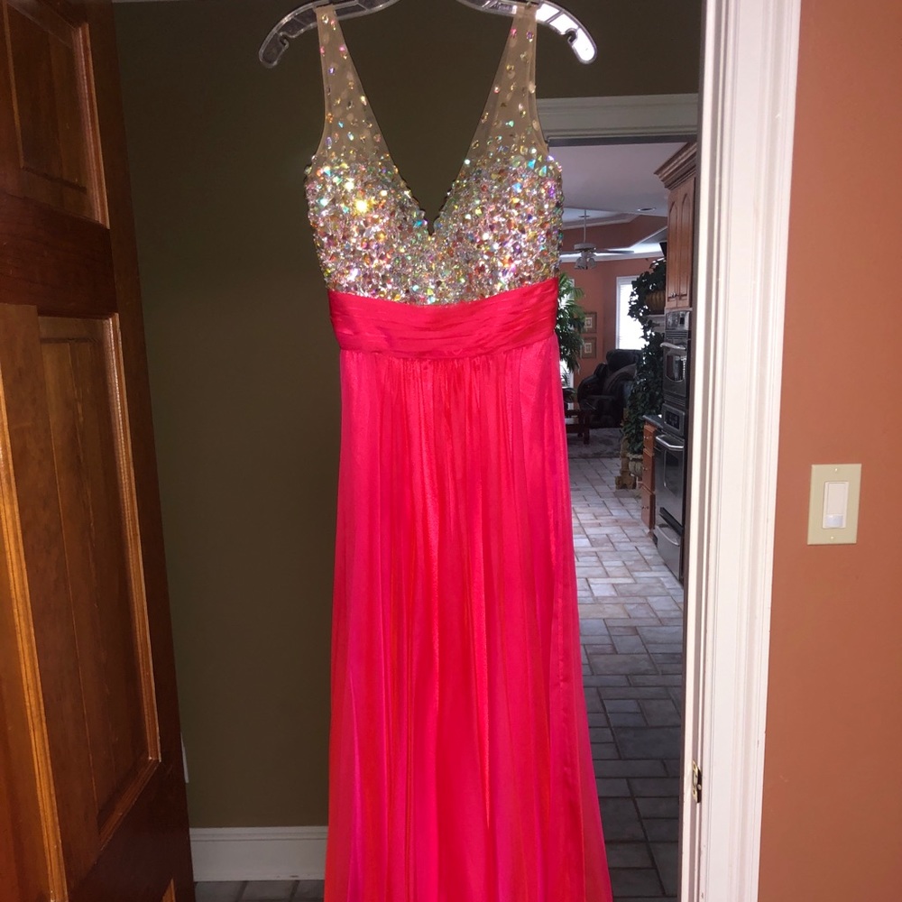 Formal long coral color dress